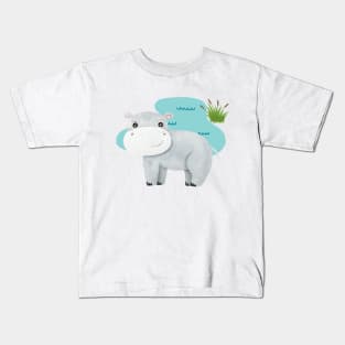 Adorable Baby Hippopotamus Kids T-Shirt